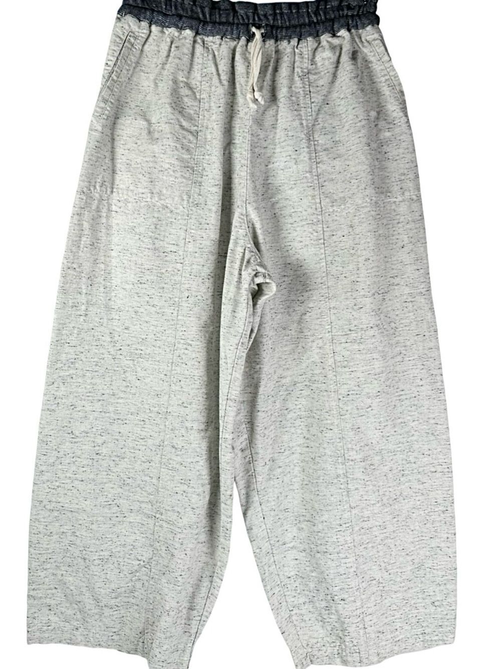 Judi Rosen Heather Gray Cotton Barrel Leg baggy Drawstring Pants Size 27